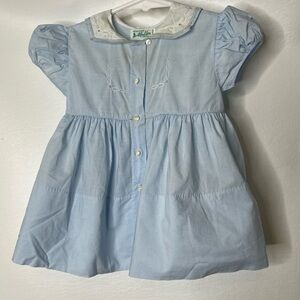 Vintage Alfred Leon blue baby girls dress sz M